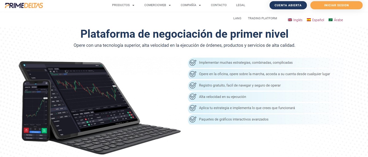 La plataforma de trading MT4 de PRIMEDELTAS