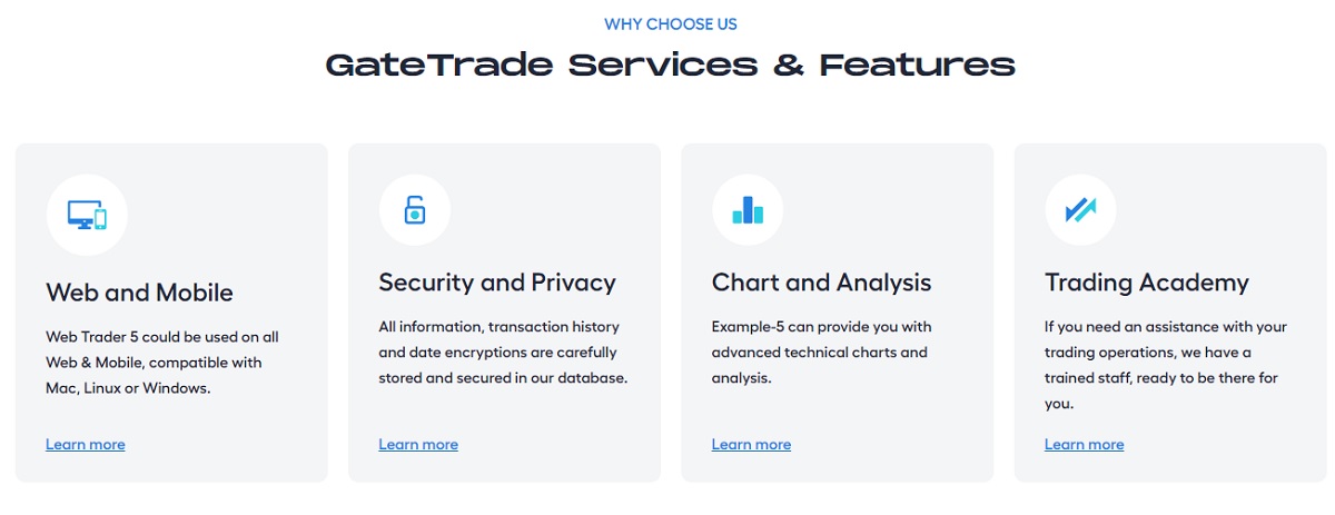 GateTrade trading platform