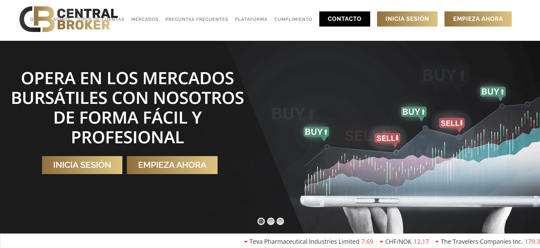 Central Broker website